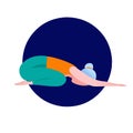 Yoga meditation, sports, gymnastics, fitness relaxation. Vector illustration of yoga poses