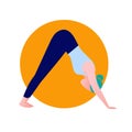 Yoga meditation, sports, gymnastics, fitness relaxation. Vector illustration of yoga poses