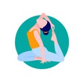 Yoga meditation, sports, gymnastics, fitness relaxation. Vector illustration of yoga poses