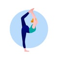 Yoga meditation, sports, gymnastics, fitness relaxation. Vector illustration of yoga poses