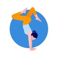 Yoga meditation, sports, gymnastics, fitness relaxation. Vector illustration of yoga poses