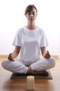 Yoga and meditation of young woman