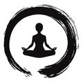 Yoga Meditation with Zen Circle Logo Template