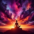 yoga in the sunset Royalty Free Stock Photo
