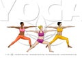 The International Day of Yoga â multiethnic women practices yoga_Warrior II Pose