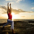 Yoga by the Ocean Royalty Free Stock Photo