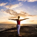 Yoga by the Ocean Royalty Free Stock Photo