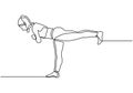 Yoga one line aerobic girl doing exercise. Continuous hand drawn minimalism of woman fitness Royalty Free Stock Photo