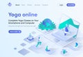 Yoga online isometric landing page.