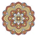 Yoga ornament. Oriental radial pattern. Meditation symbol