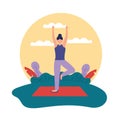 yoga outdoor flat design image