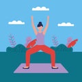 yoga outdoor flat design image