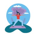 yoga outdoor flat design image