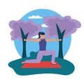 yoga outdoor flat design image