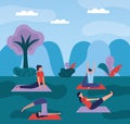 yoga outdoor flat design image