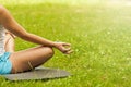 Yoga in the park Royalty Free Stock Photo