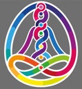 Yoga and Permaculture Colourful Rainbow Pictogram