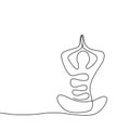 Yoga person continuous one line drawing ying and yang concept