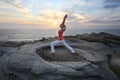 Yoga Pilates Fitness stretch low lunge Royalty Free Stock Photo