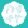 Yoga and pilates poses vector silhouettes