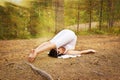Yoga plough pose Royalty Free Stock Photo
