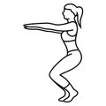 Yoga pose asana, pose, posture Vector Flat Outlines