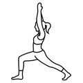 Yoga pose asana, pose, posture Vector Flat Outlines