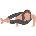 Yoga woman pose astavakasana vector illustration on white