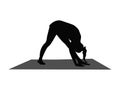 Yoga pose female silhouette. Vector black and white isolated illustration.