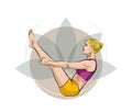 Yoga_Pose - Full Boat - Paripurna Navasana - Illustration