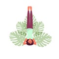 Yoga pose vector illustration. Girl doing yoga. Yoga woman. Lotus.