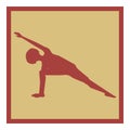 Yoga pose icon. Male silhouette color isolated vector illustration. Royalty Free Stock Photo