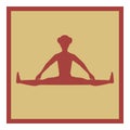 Yoga pose icon. Silhouette of an elderly man. Color isolated vector illustration. Royalty Free Stock Photo