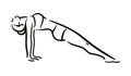 Yoga pose illustration on white backgroundRelax and meditate. Healthy lifestyle. Balance training.