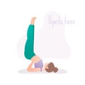 Yoga pose,legs up the wall pose or Viparita Karani asana or mudra in hatha yoga