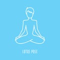 Yoga pose line icon