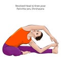 Yoga pose. Parivritta Janu Shirshasana.