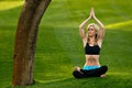 Yoga pose in the park