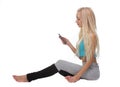 Yoga poses. Ardha Matsyendrasana variation Royalty Free Stock Photo