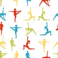 Yoga poses as seamless background. EPS,JPG.