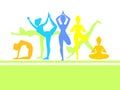 Yoga poses. Asanas. Vector illustration. Royalty Free Stock Photo