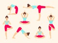 Yoga poses. Asanas. Vector illustration. Royalty Free Stock Photo