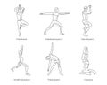 Yoga poses. Continuous line drawing.