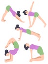 Yoga poses. home practice. girl leads an active lifestyle