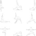 Yoga poses silhouette illustration pack in vector format Royalty Free Stock Photo