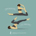 Yoga poses in two position. Vector