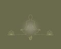 yoga position silhouette in contrasting sun, Solar Plexus chakra Royalty Free Stock Photo