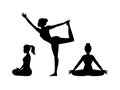 Woman in yoga position icon set vector Royalty Free Stock Photo