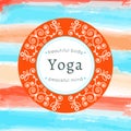 Yoga poster with floral ornament and your text.