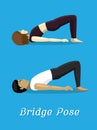 Manga Style Cartoon Yoga Bridge Pose
